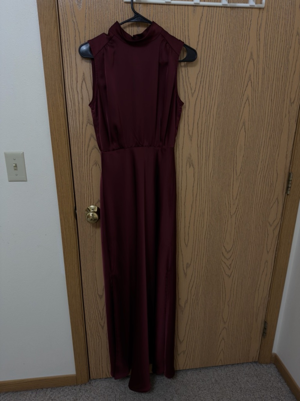 Lulu's Sleeveless Mock Neck Maxi Dress - Burgundy